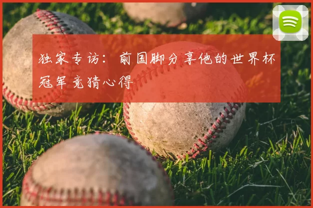 独家专访：前国脚分享他的世界杯冠军竞猜心得